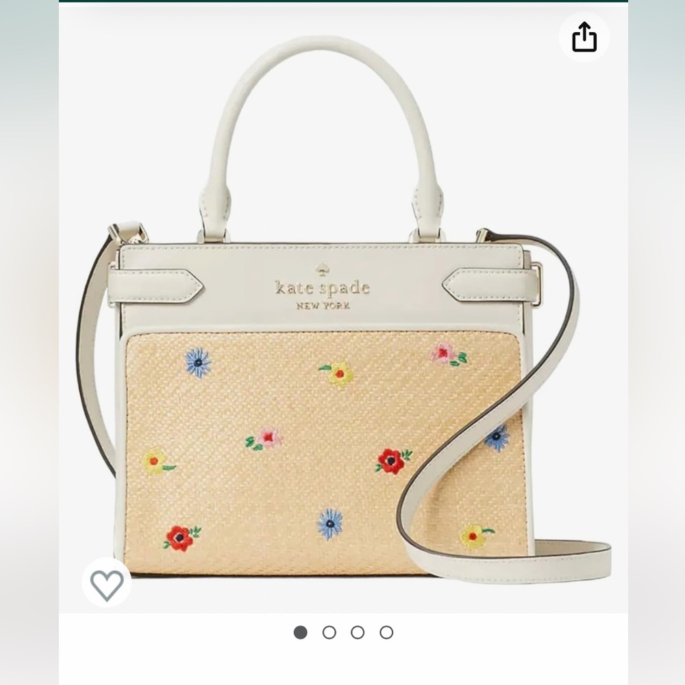 Kate Spade ♠️ | Staci Garden Bouquet Straw Small Satchel